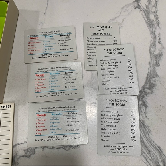 Mille Bornes French Card Game Parker Brothers 1971 Instructions Complete VTG - Picture 3 of 9